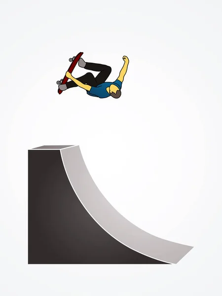 Skateboarder hoog springen — Stockvector