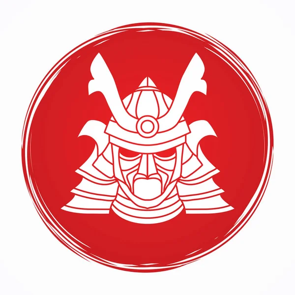 Casco máscara Samurai — Vector de stock