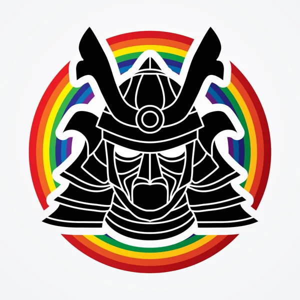 Casque masque samouraï — Image vectorielle