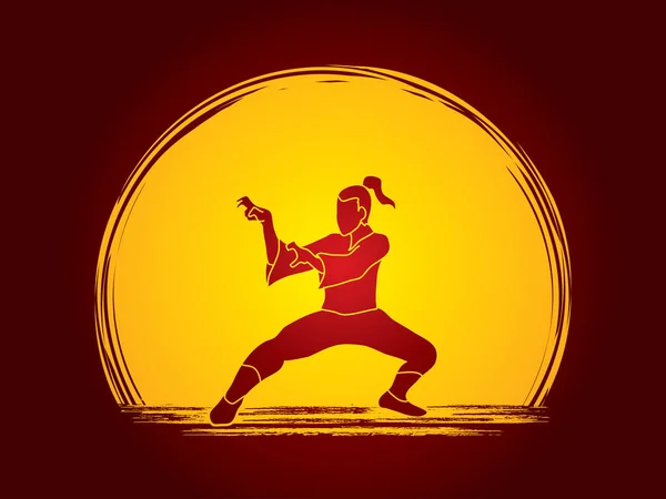 Kung Fu fighting akcji — Wektor stockowy