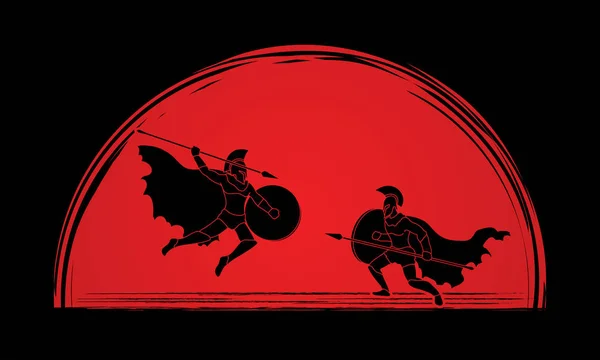 Spartański wojownik walki — Wektor stockowy