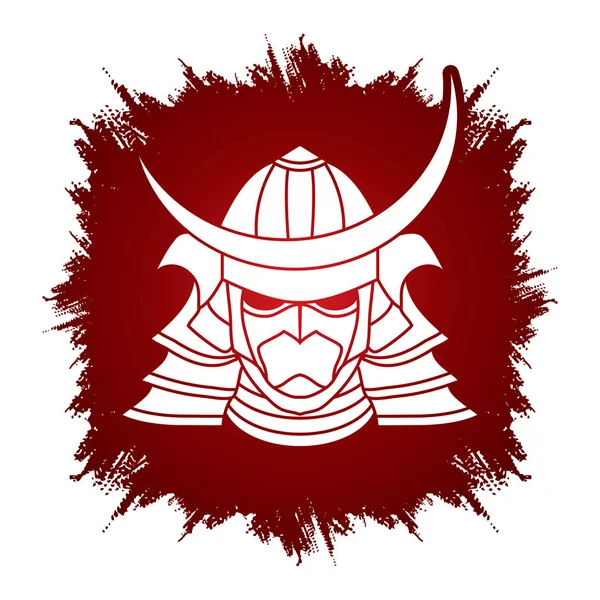 Casco maschera samurai — Vettoriale Stock