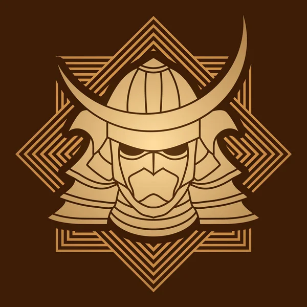 Casco máscara Samurai — Vector de stock