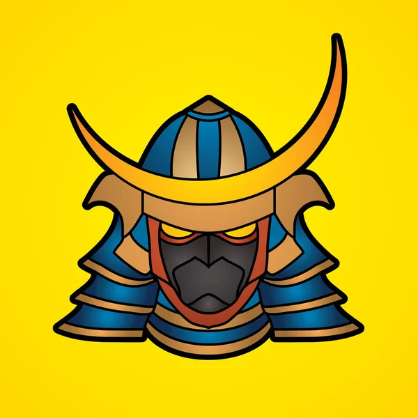 Samurai mask helmet — Stock Vector