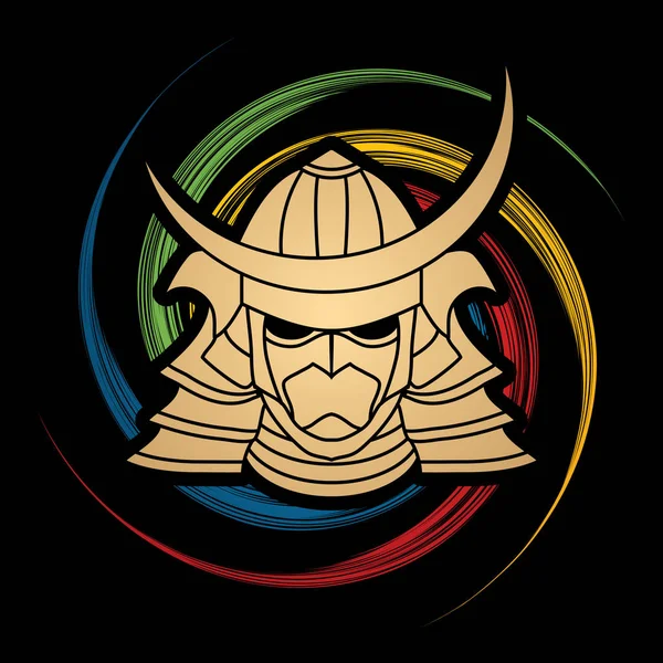 Casco máscara Samurai — Vector de stock