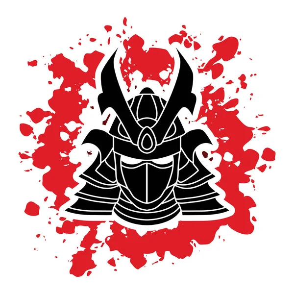 Maschera guerriero samurai — Vettoriale Stock
