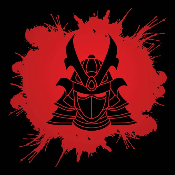 Máscara de guerrero samurai — Vector de stock