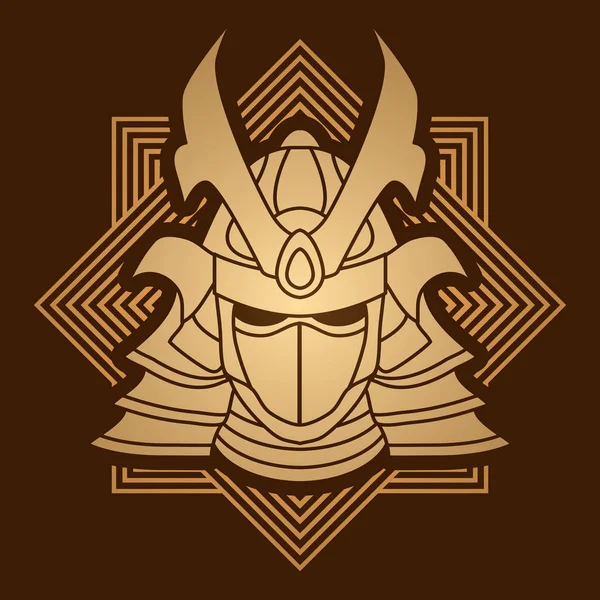 Máscara de guerrero samurai — Vector de stock