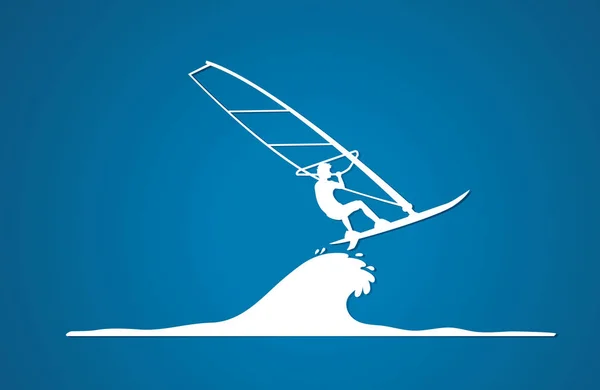 Windsurfing graphic vector. — Stock Vector