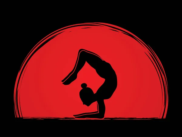 Diseño de pose de yoga — Vector de stock