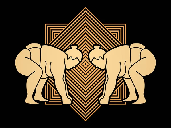 Sumo voorbereiden om te vechten — Stockvector