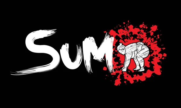 Schrift mit Sumo-Logo — Stockvektor
