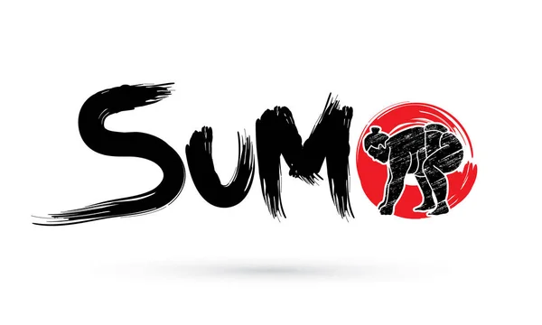 Schrift mit Sumo-Logo — Stockvektor