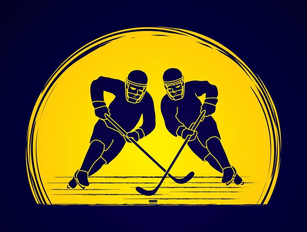 Acción del jugador de hockey — Archivo Imágenes Vectoriales