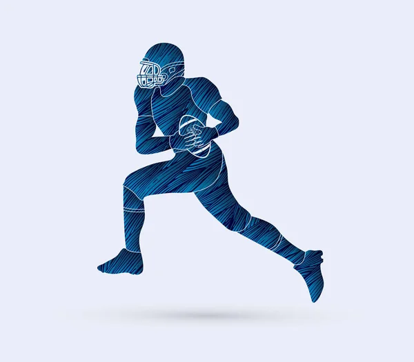 Fútbol americano corriendo — Vector de stock