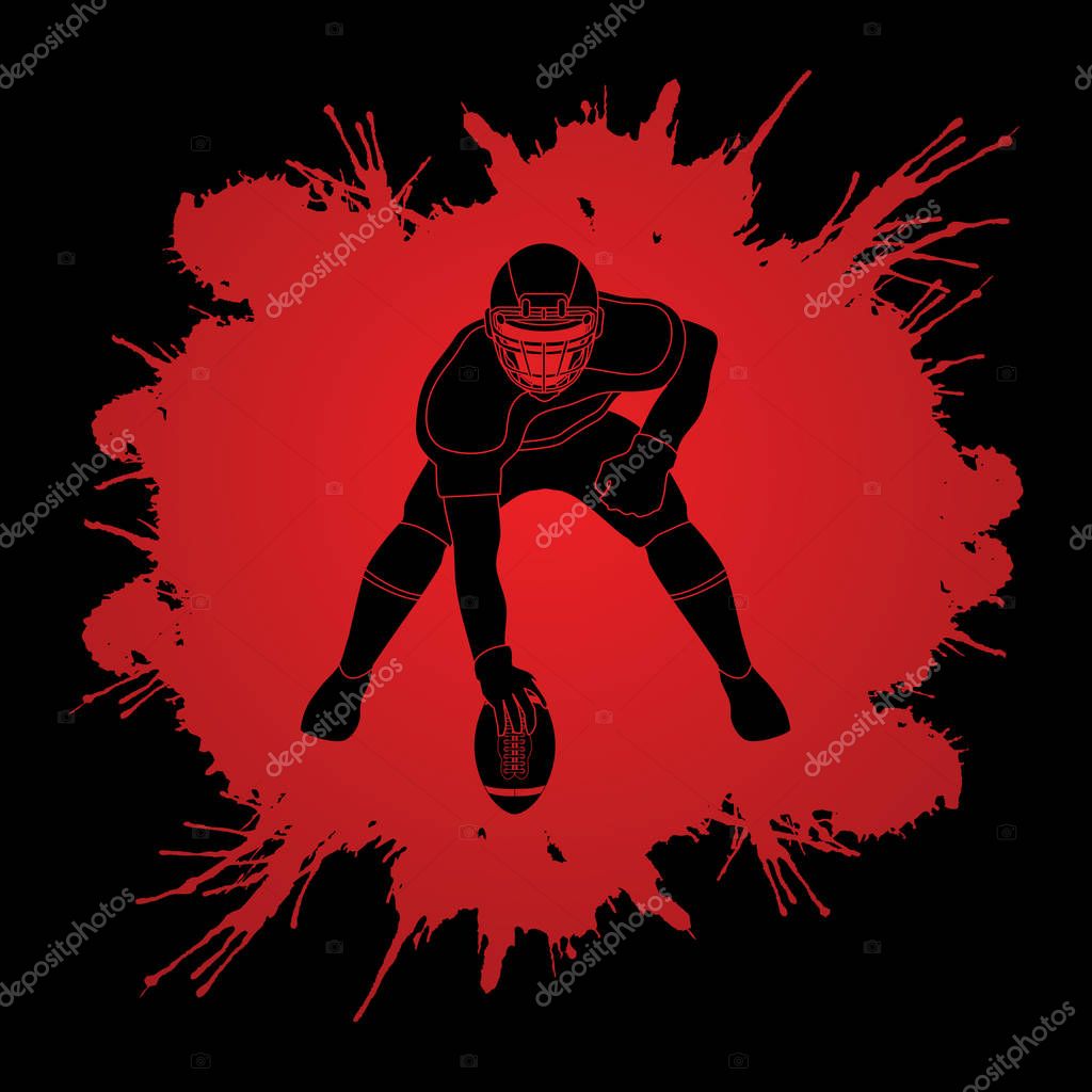 American football pose graphic vector