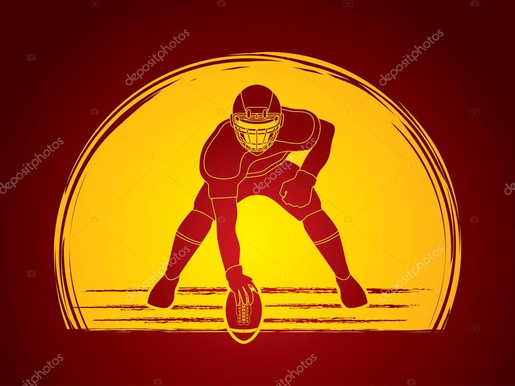 American football pose graphic vector