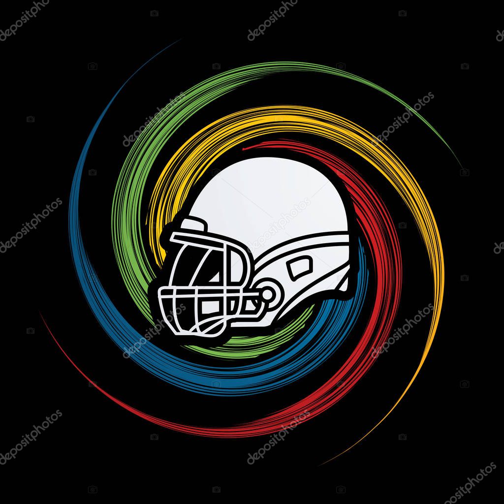 American football helmet graphic vector
