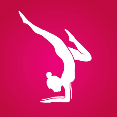 Yoga poz grafik vektör.