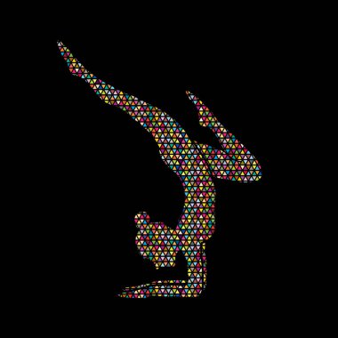 Yoga poz grafik vektör.