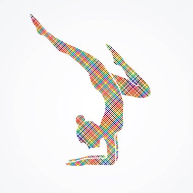 Yoga poz grafik vektör.