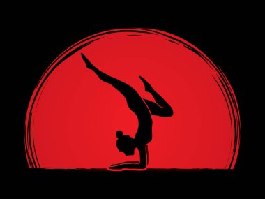 Yoga poz grafik vektör.