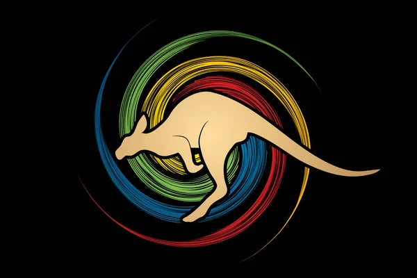 Kanguru şekil grafiği — Stok Vektör