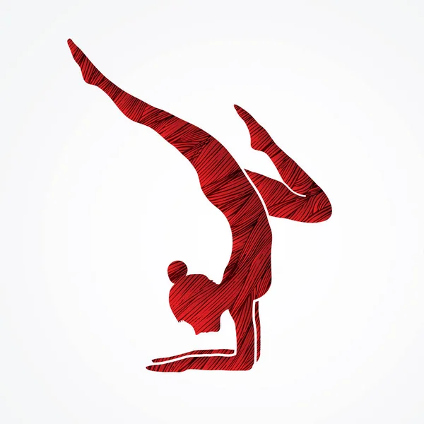 Yoga vetor gráfico pose . —  Vetores de Stock