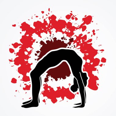 Yoga poz grafik vektör.