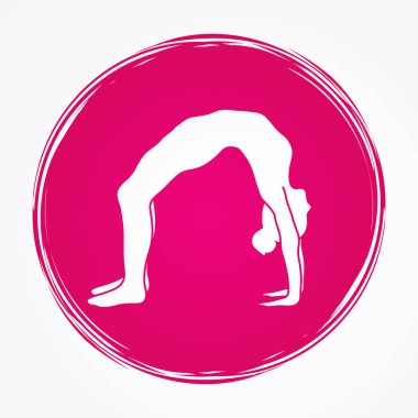 Yoga poz grafik vektör.
