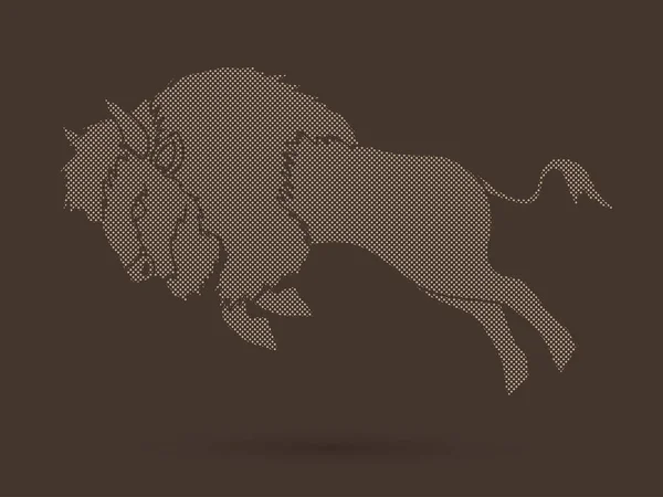 Buffalo hoppning grafik — Stock vektor