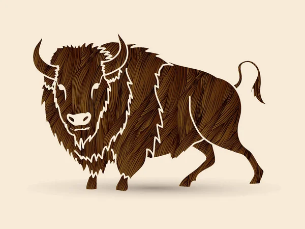 Big Buffalo standing vector. — Stock Vector