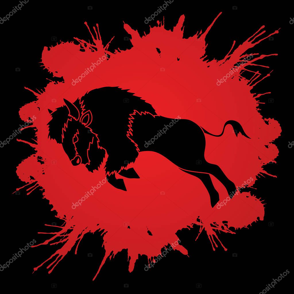 Buffalo Jumping graphic vector