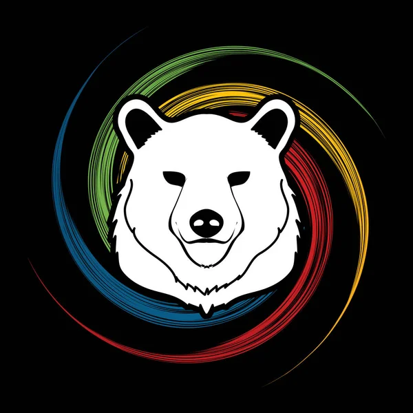 Grosse tête d'ours graphique — Image vectorielle