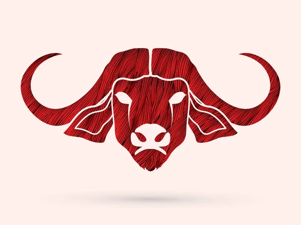 Buffalo head front view — Stock Vector