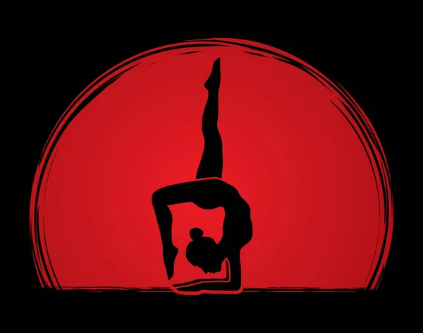 Yoga poz grafik — Stok Vektör