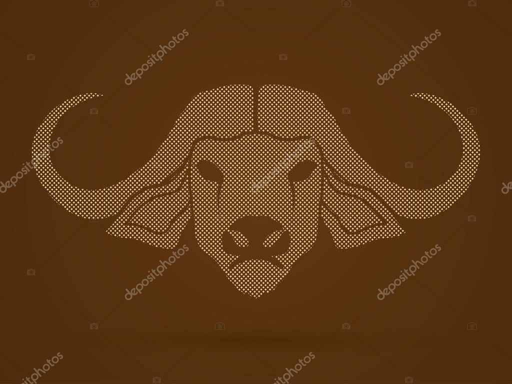 Buffalo head front view graphic  vector.