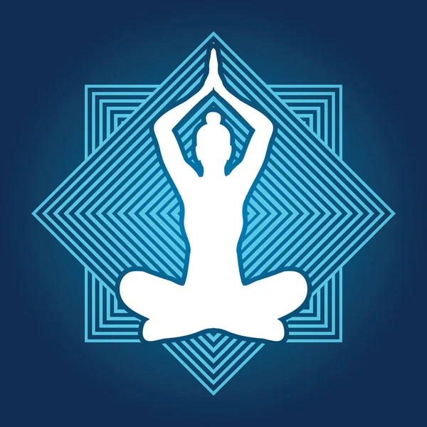 Poz oturan yoga — Stok Vektör
