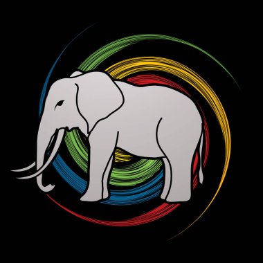 Yan görünümü duran fil