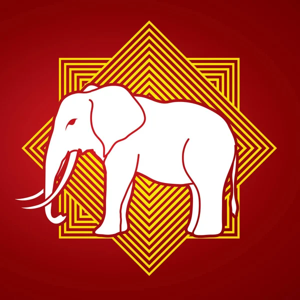 Вид сбоку на слона — стоковый вектор