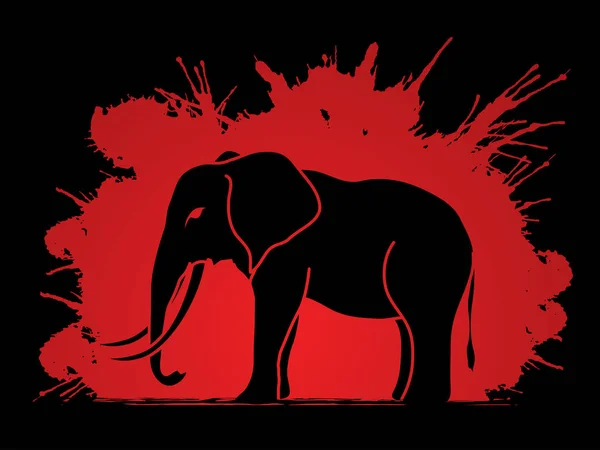 Elefante vista laterale in piedi — Vettoriale Stock
