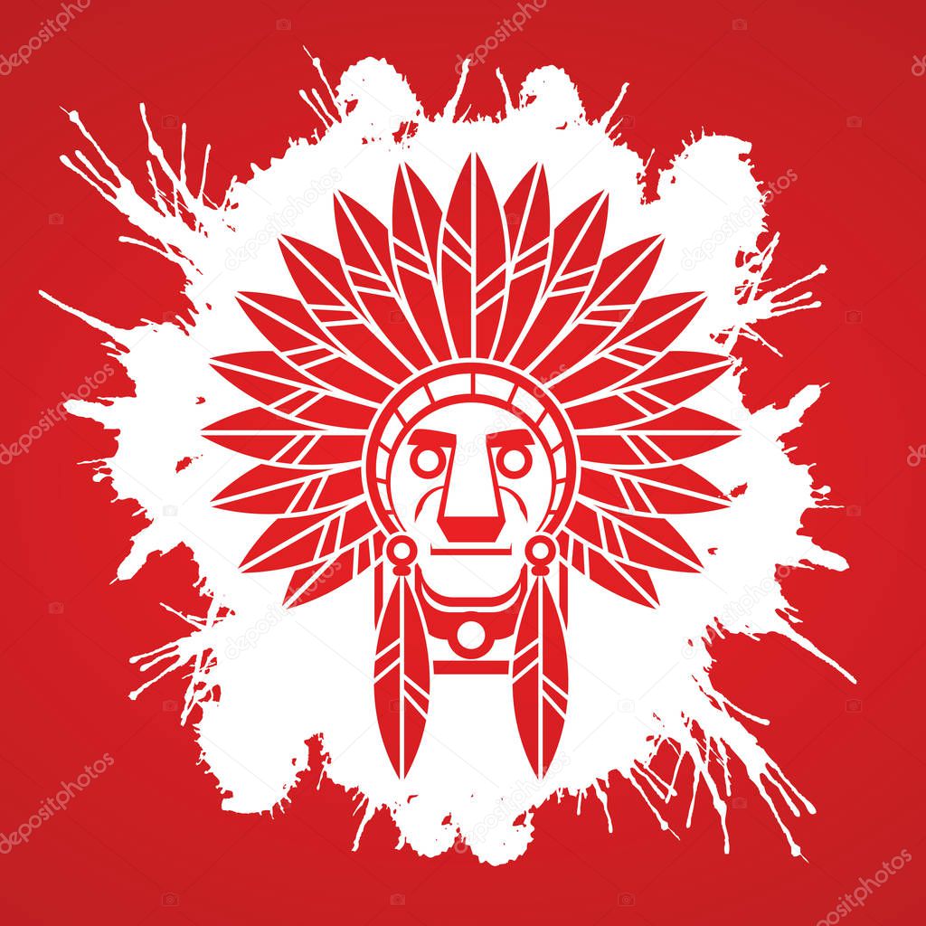Native American Indian chief , Head  graphic vector