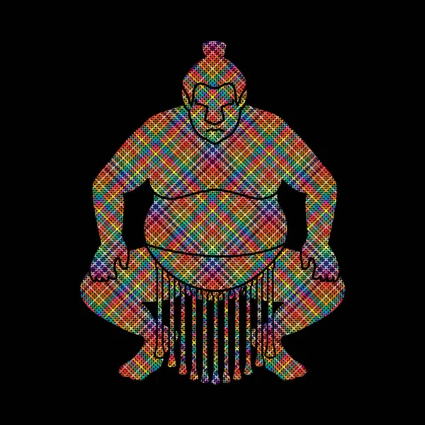 Sumo pose prêt à se battre — Image vectorielle