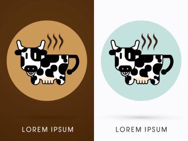 İnek Cafe grafik vektör.