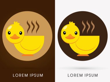 Ördek Cafe grafik vektör.