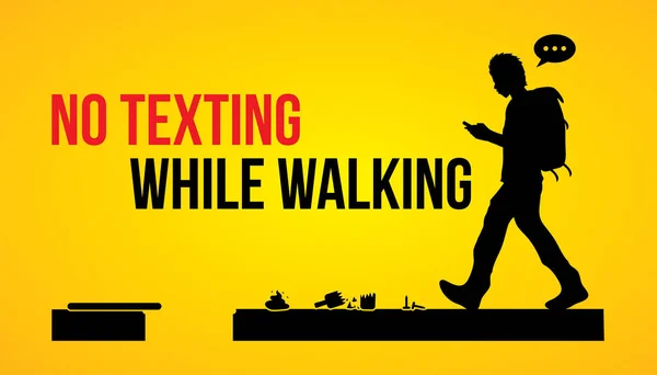 Nie SMS-y podczas chodzenia — Wektor stockowy