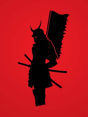 Samuray ayakta vektör.