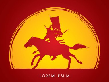 Samuray savaşçı mızrak ile