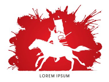 Samuray savaşçı mızrak ile