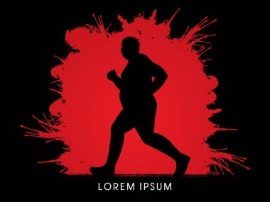 Şişman adam çalışan grafik